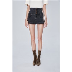 Short vaquero de tiro alto Antracita