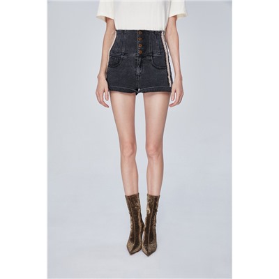 Short vaquero de tiro alto Antracita