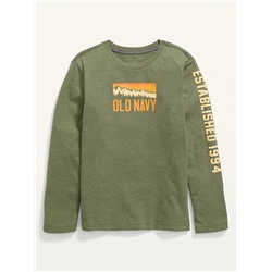 Long-Sleeve Logo-Graphic T-Shirt For Boys