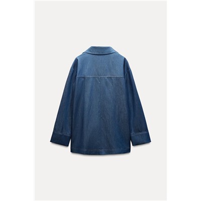 OVERSIZE DENIM-EFFECT BLAZER