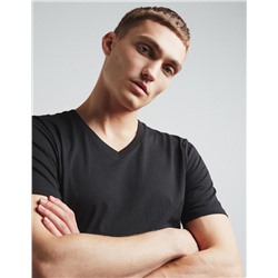 V-neck T-shirt, Men, Black