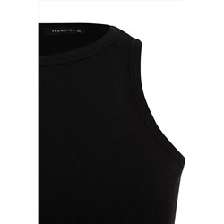 Siyah Halter Yaka Basic Örme Atlet TBBSS23CV00001