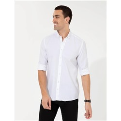 Beyaz Slim Fit Oxford Gömlek