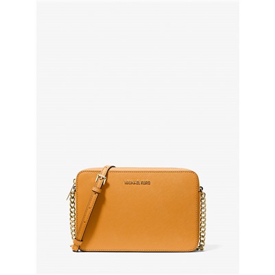 Michael Kors Outlet Jet Set Large Saffiano Leather Crossbody Bag