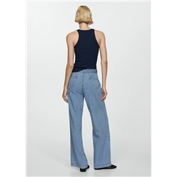 Pantalón fluido wideleg cinturón