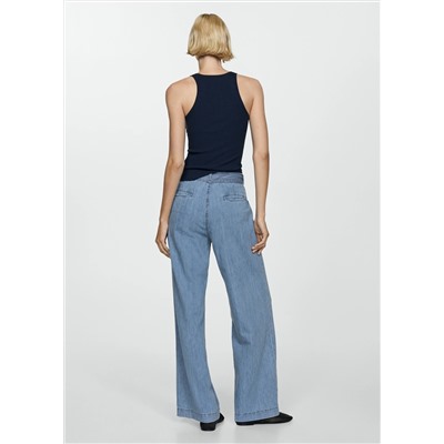Pantalón fluido wideleg cinturón