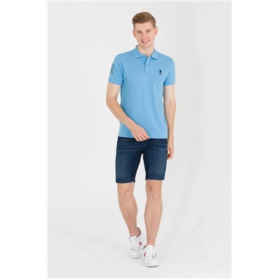 Erkek Turkuaz Basic Polo Yaka Tişört