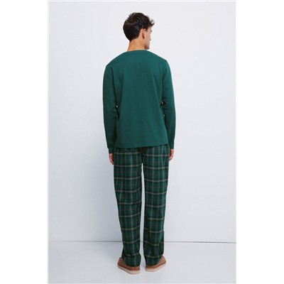 Pijama largo pantalón cuadros