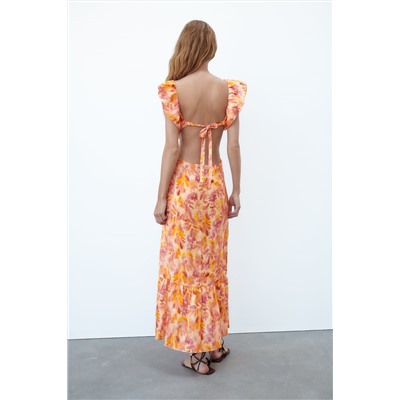 RUFFLED MIDI DRESS