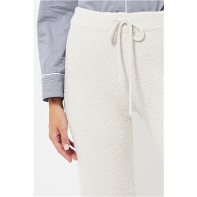 Pantalón 7/8 de pijama polar cintura alta - Crudo