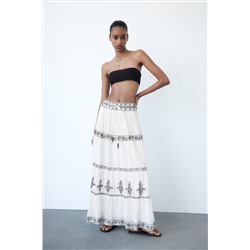 FALDA MIDI BORDADOS