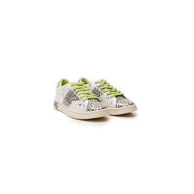 Zapatillas leopardo cordones flúor