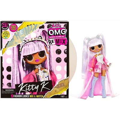 L.O.L. Surprise! O.M.G. Remix Kitty K Fashion Doll – 25 Surprises with Music