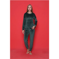 AHENGİM Woman Genç Pijama Takımı Fransız Kadife Paça Kol Manşetli Mevsimlik W20462253 1-2-10001194