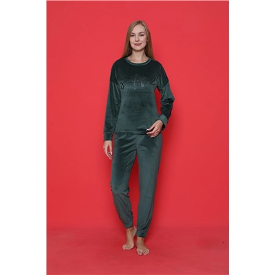 AHENGİM Woman Genç Pijama Takımı Fransız Kadife Paça Kol Manşetli Mevsimlik W20462253 1-2-10001194