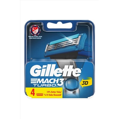 Gillette, Mach-3 Turbo Yedek 4'lü 3d