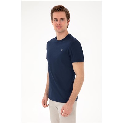 Erkek Regular Fit Bisiklet Yaka Lacivert Basic Tişört