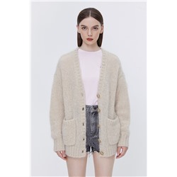 Cárdigan de mohair Crudo