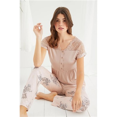 Sevim 13536 Kadın Dantelli Pijama Takım