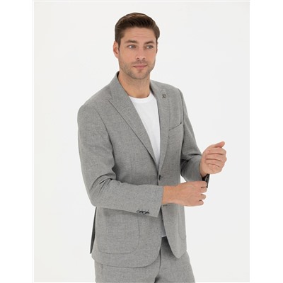 Gri Slim Fit Takım Elbise