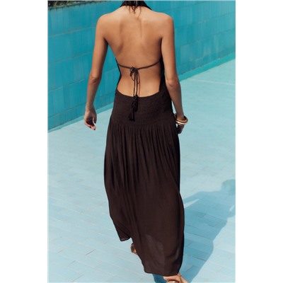 SMOCKED HALTER DRESS