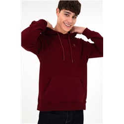 Erkek Bordo Basic Sweatshirt