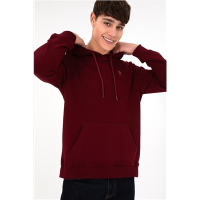 Erkek Bordo Basic Sweatshirt