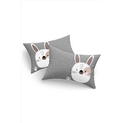 Ev & Ev Home 2li Yastık Kılıfı Tavşancık Gri Ep-029358