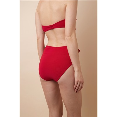 Braguita de biquini de talle alto Amazone Rojo