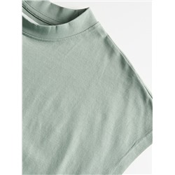 Kimono-T-Shirt mit Stehkragen