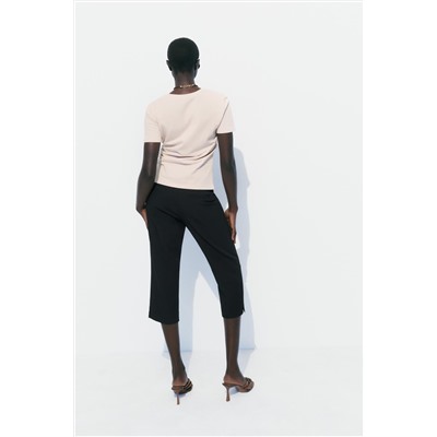 GATHERED T-SHIRT WITH ASYMMETRIC HEM