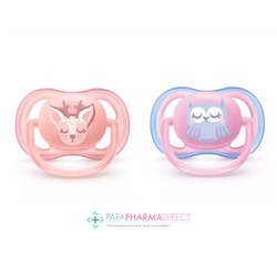 Avent Sucettes Ultra Air 0-6 mois Cerf & Hibou x2