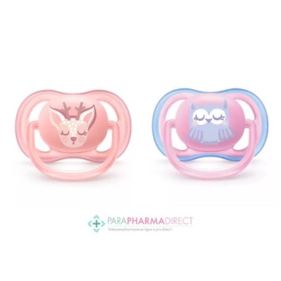 Avent Sucettes Ultra Air 0-6 mois Cerf & Hibou x2