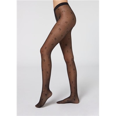 Transparente Strumpfhose 30 Denier mit Sternzeichen