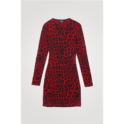 Vestido corto slim leopardo