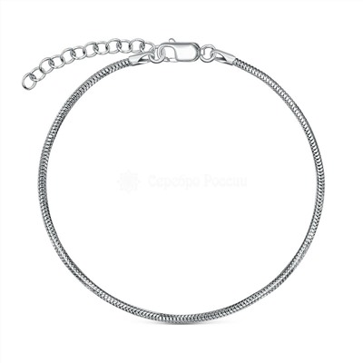 Браслет из серебра родированный - Снейк, 18 см 2108R160L18+