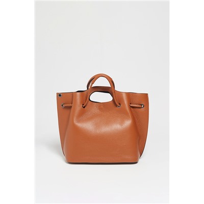 Bolso de piel y neceser Prun - Camel