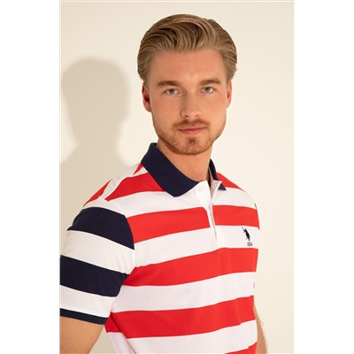 Erkek Regular Fit Polo Yaka Kırmızı Tişört