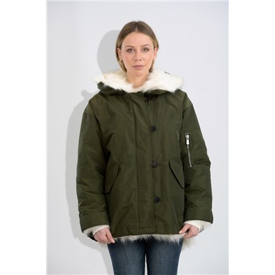 Chaqueta con capucha Verde oscuro