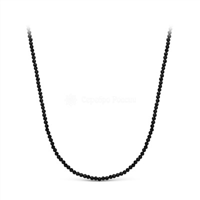 Колье из серебра с бусинами синт. шпинели родированное ОШП1-1109