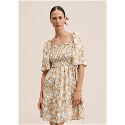 Vestido manga abullonada -  Mujer | MANGO OUTLET España