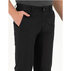 Siyah Regular Fit Kanvas Pantolon