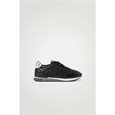 Sneakers runner piel sintética grabada