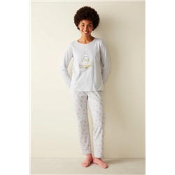 Penti Tea Time Uzun Kollu Pantolon Gri Pijama Takımı PN33H0J023SK-AGJ