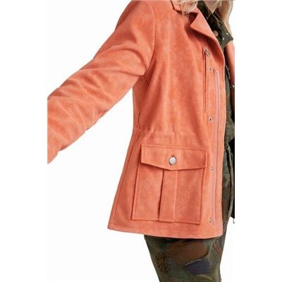Chaqueta recta bolsillos