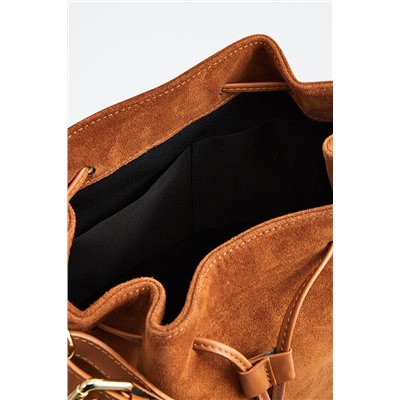 Bolso saco de piel Jila Camel