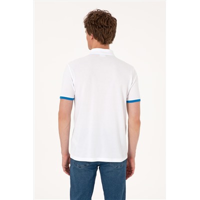 Erkek Regular Fit Polo Yaka Beyaz Tişört