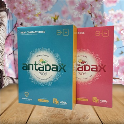 Детский стиральный порошок отбеливаюший Antabax 400гр.                                                                                                - для ручной и машинной стирки- для стирки различный видов ткани, детской одежды- натуральная отдушка- удаляет глубоко въевшуюся грязь- свойство отбеливателя