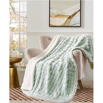 Royal Luxe Reversible Micromink to Faux-Sherpa Tie-Dye Throw, 50" x 60", Exclusively at Macy’s