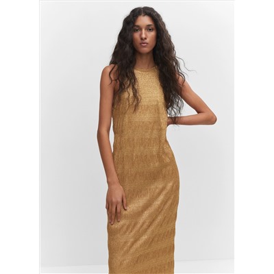Vestido lúrex cuello halter